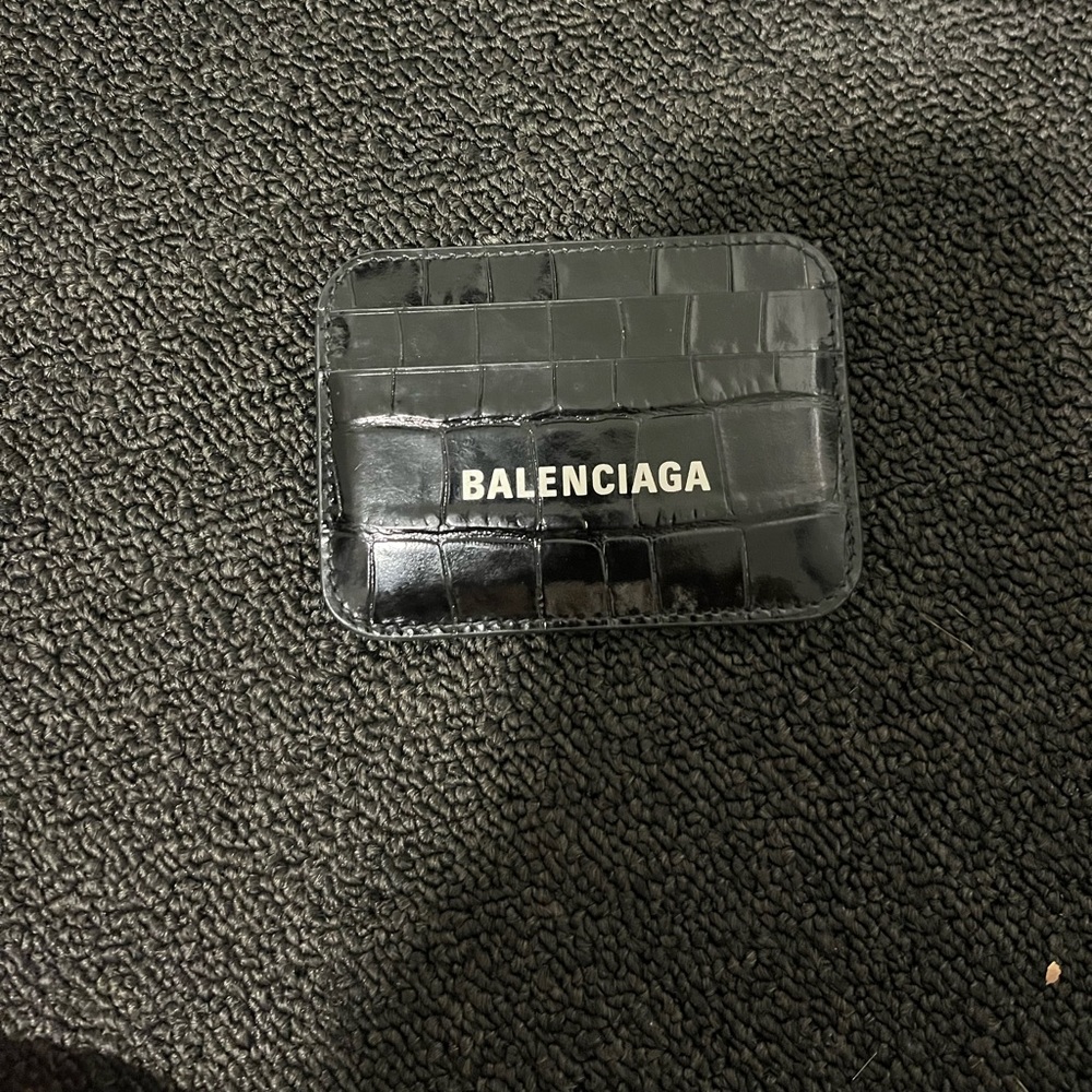 Balenciaga cash card holder crocodile embossed